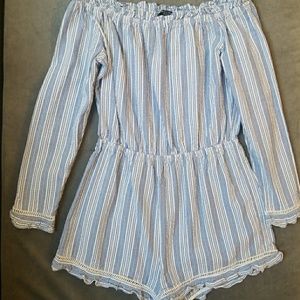 Romeo & Juliet Couture Blue Striped Romper